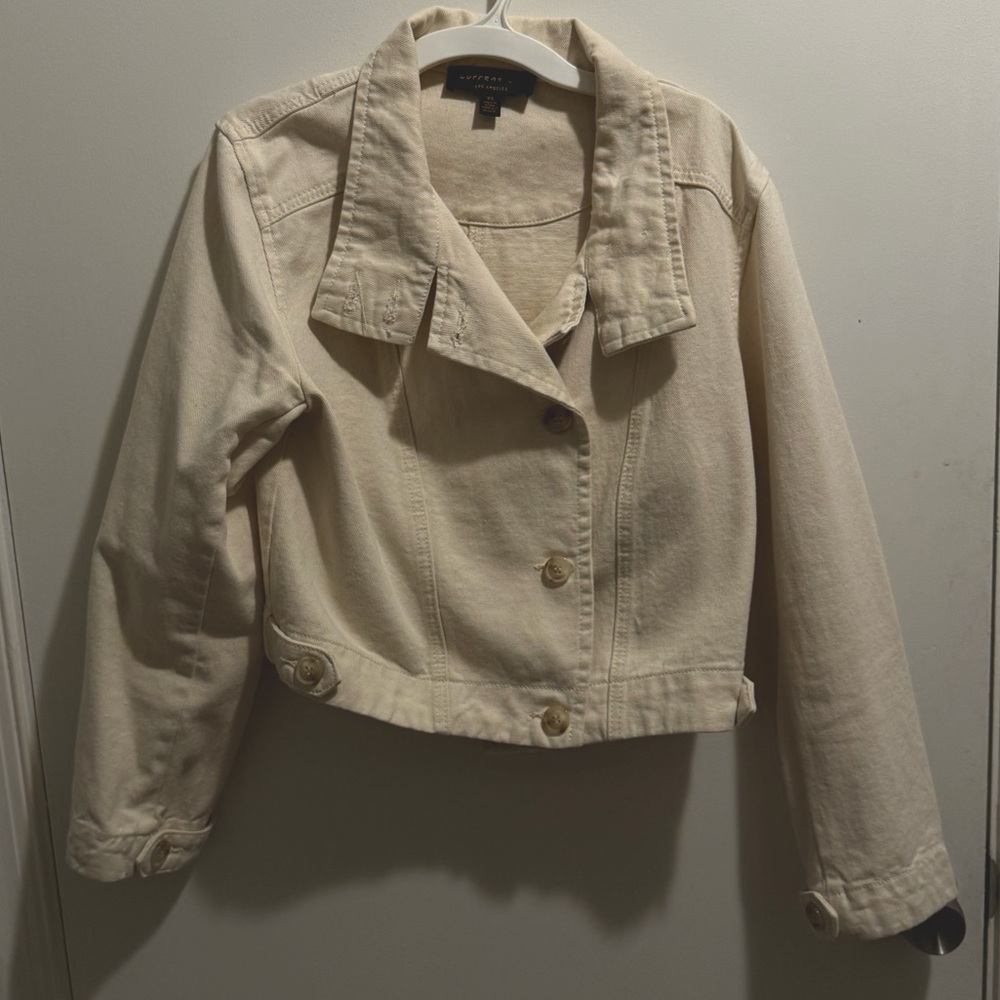 Cream cropped lightweight jacket